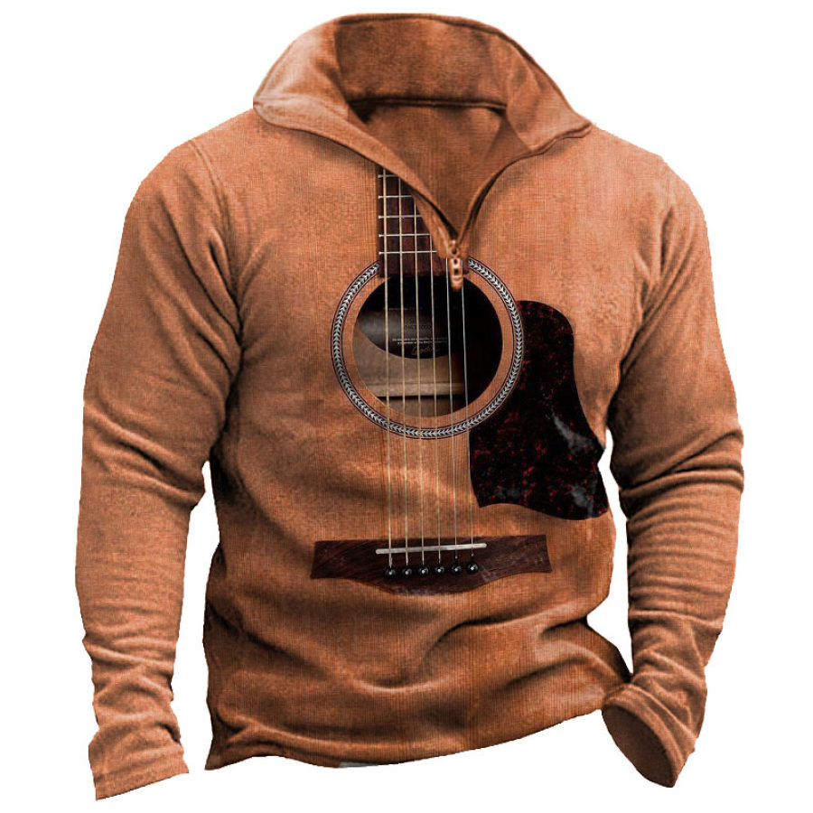 

Log Guitar Men's Lapel Sweatshirt
