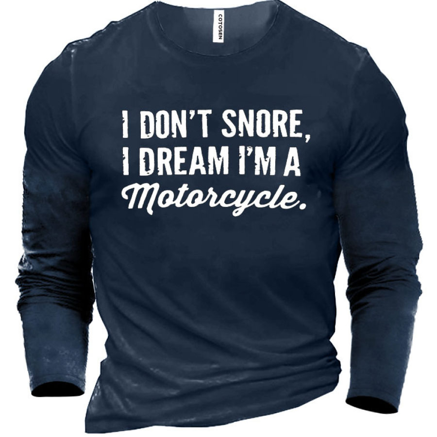 

I Do Not Snore I Dream I Am Motorcycle Men's Cotton Shirt