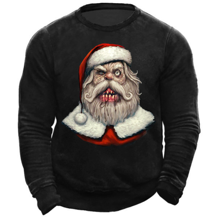 

Men's Santa Print Crew Neck Sweatshirt