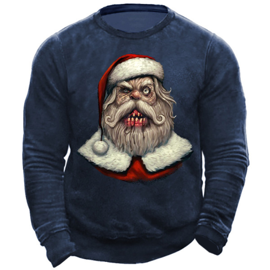 

Men's Santa Print Crew Neck Sweatshirt