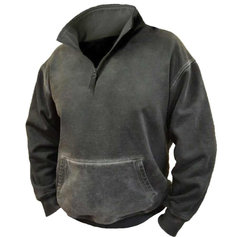 

Men's Vintage Distressed Long Sleeve Sweatshirt