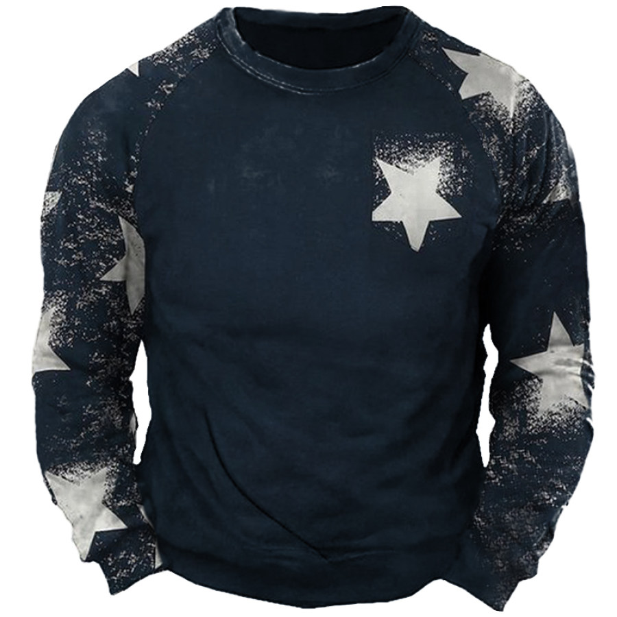 

Men's Vintage Star Tie Dye Crew Neck Sweatshirt