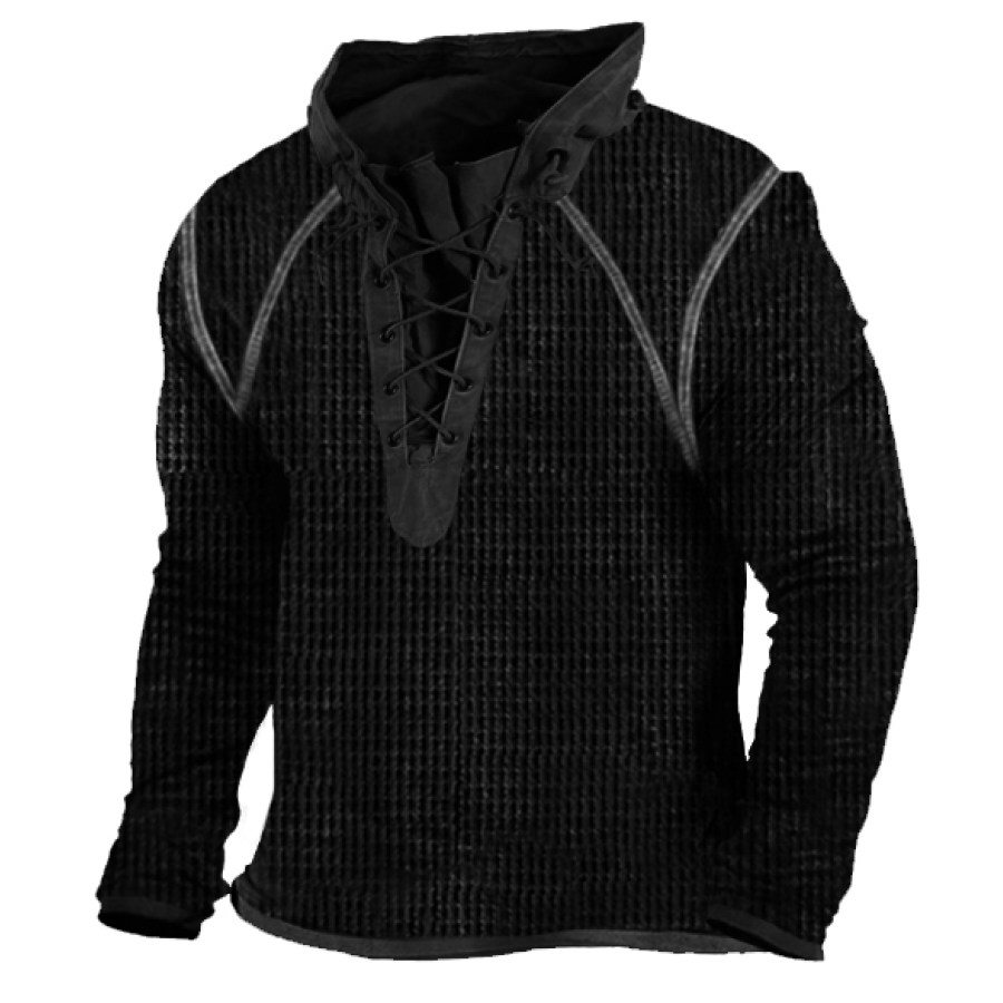 

Men's Waffle Casual Henley Sweatshirt