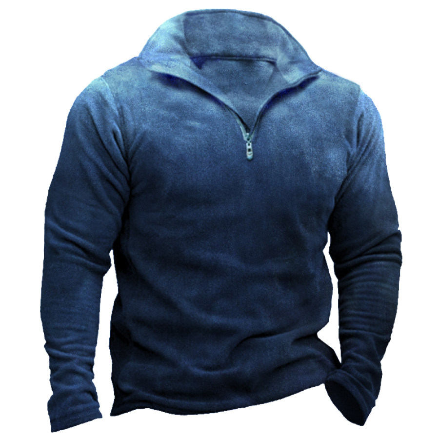

Men's Gold Velvet Training Lapel Sweatshirt