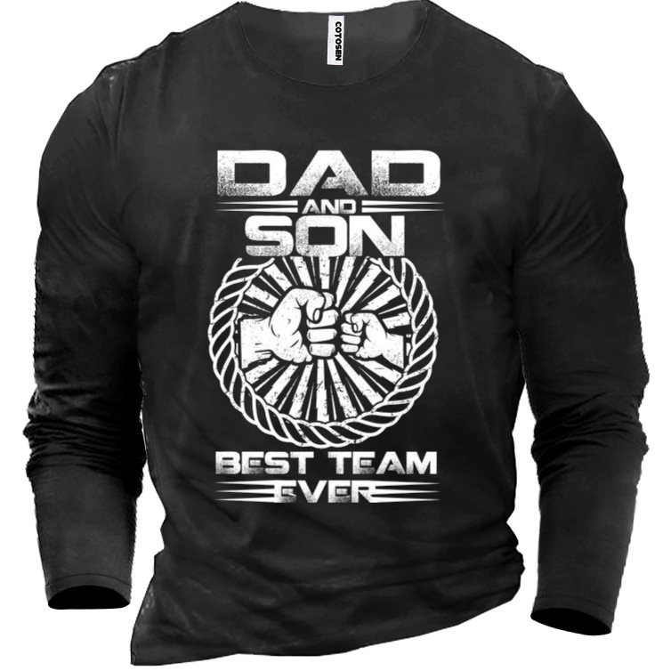 Daddy And Son Men's Chic Cotton T-shirt