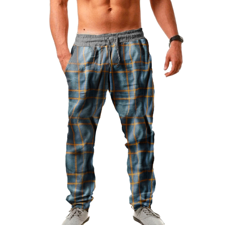 

Men's Vintage Check Tactical Casual Pants