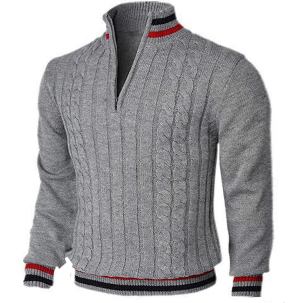 Men's Retro Twist Stand Collar Chic Sweater