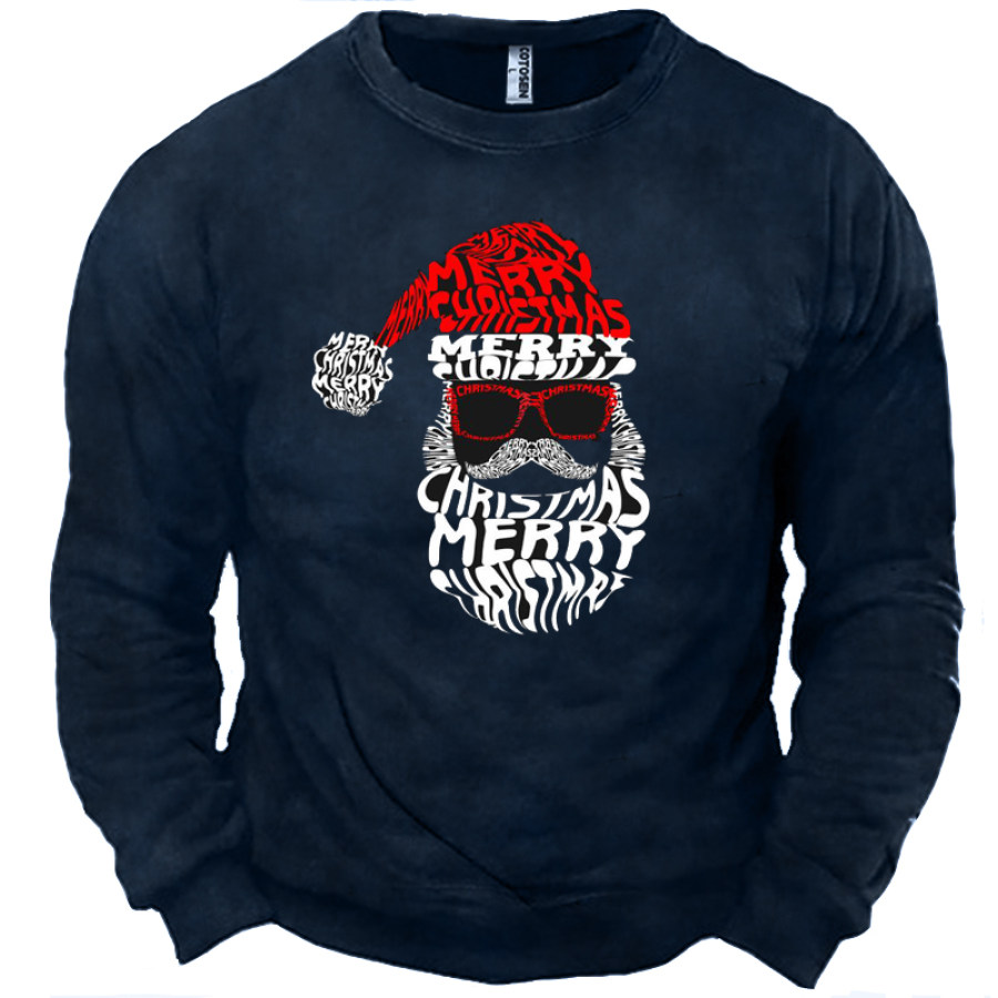 

Men's Santa Gift Graphic Print Crew Neck Sweatshirt