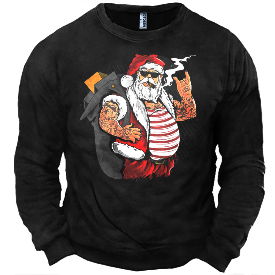 

Men's Santa Gift Graphic Print Crew Neck Sweatshirt