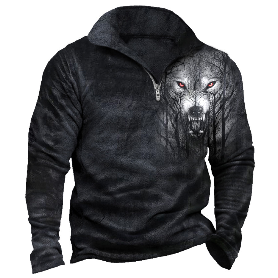 

Wolf In The Jungle At Night Men's Sweatshirt