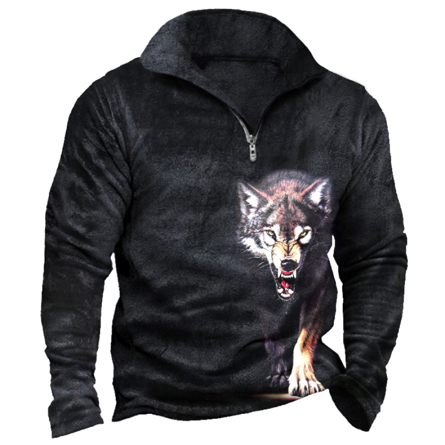 

Wolf In The Jungle At Night Men's Sweatshirt