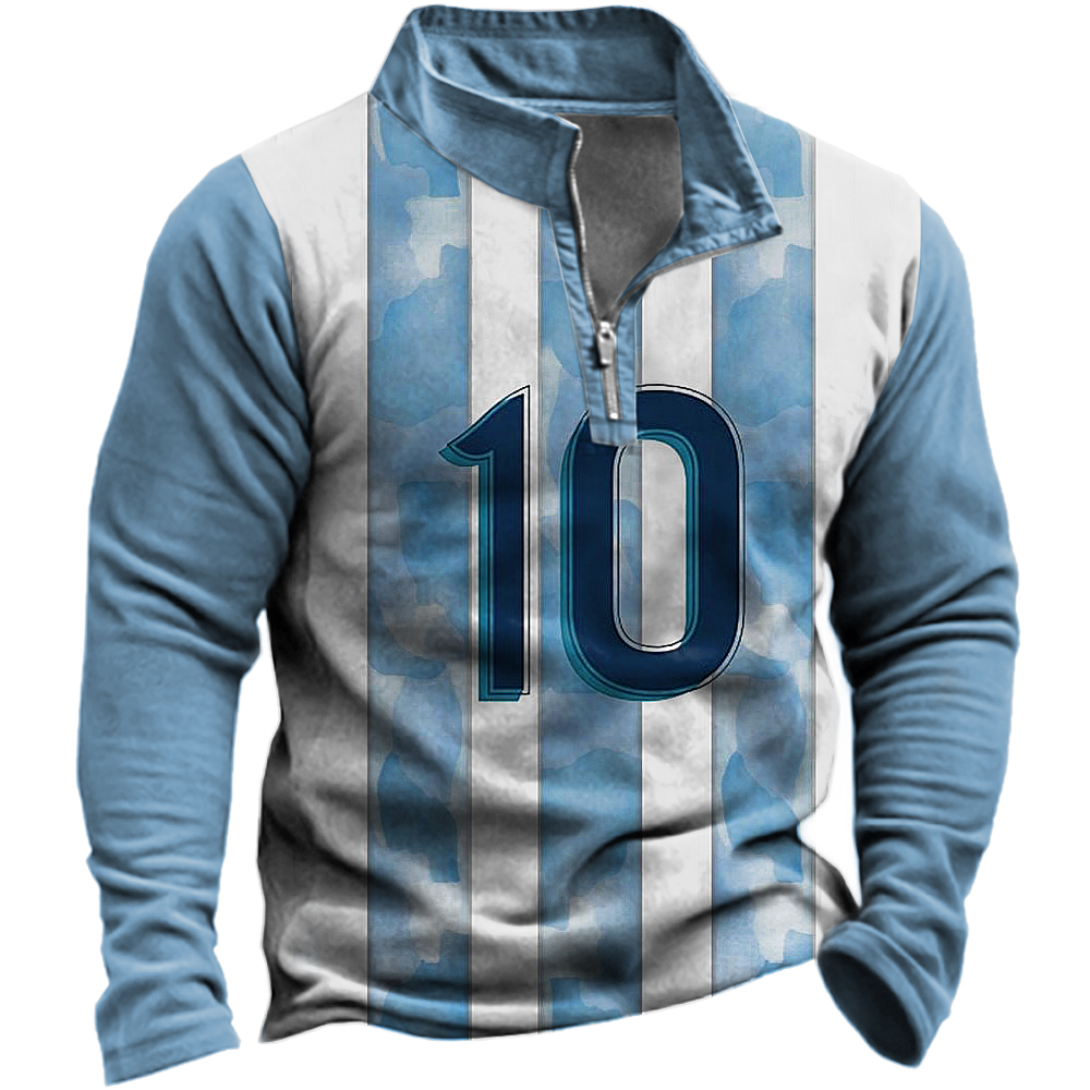 Men's 2022 World Cup Argentina Flag Soccer Sweatshirt