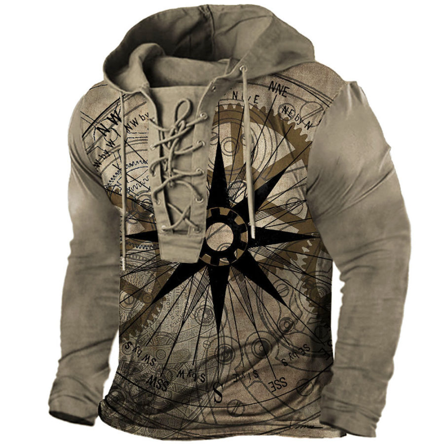 

Pirate Ship Nautical Compass Retro Men's Hoodie