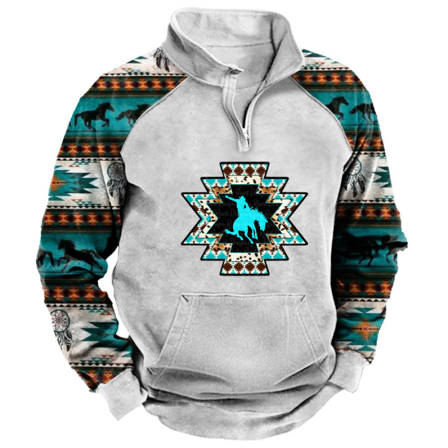 

Cowboy Men's Lapel Sweatshirt