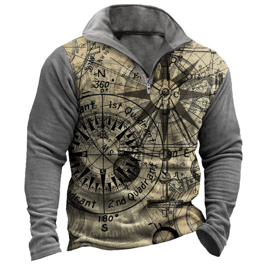 

Pirate Ship Nautical Compass Retro Men's Sweatshirt