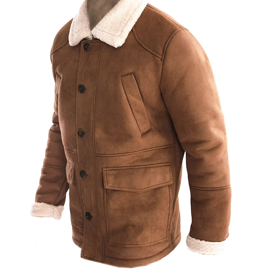 

Men's Outdoor Fleece Warm Mid-length Coat