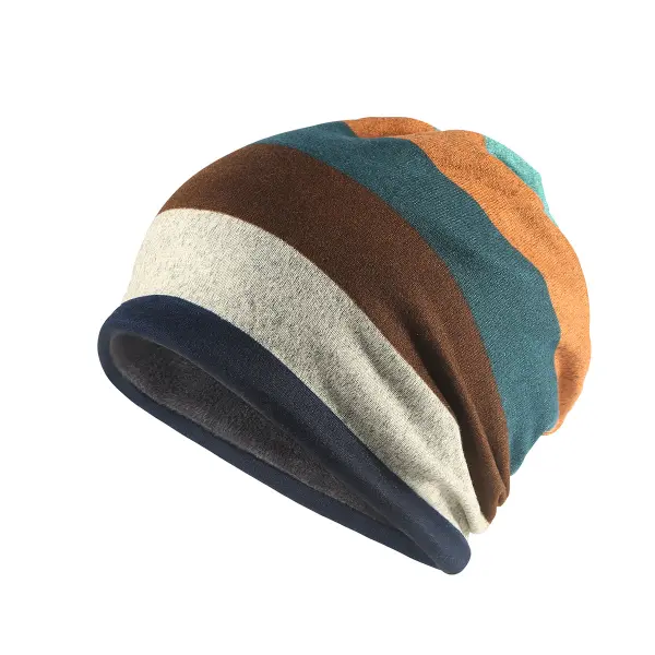 Outdoor Cold-proof Warm Color-block Knitted Hat - Kalesafe.com 