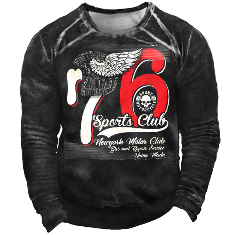 

Men's Vintage Wing 1776 Print Crew Neck Sweatshirt