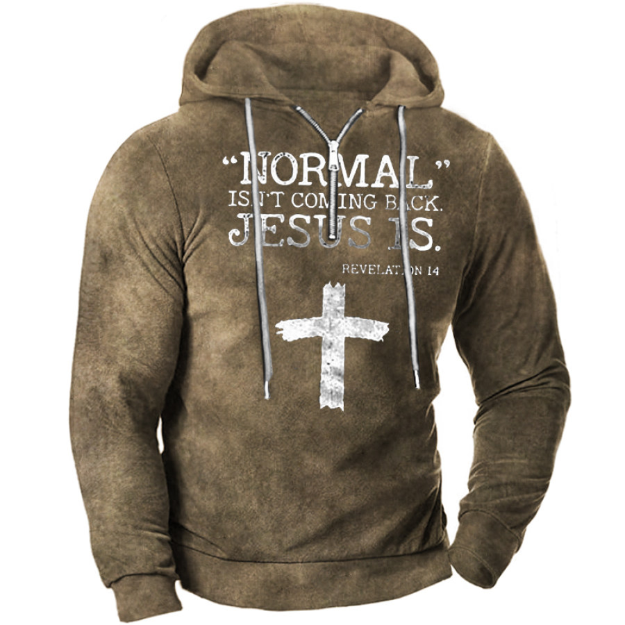 

Men's Vintage Cross Faith Zip Hoodie