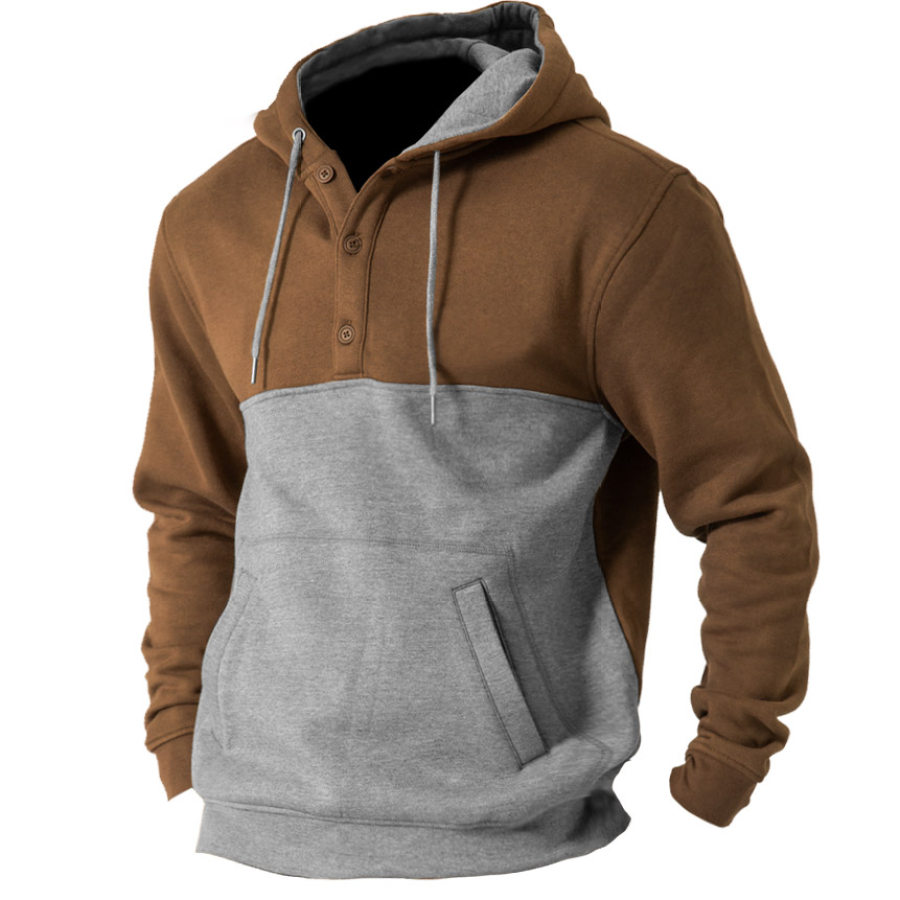 

Men's Outdoor Warm Pocket Button Hoodie
