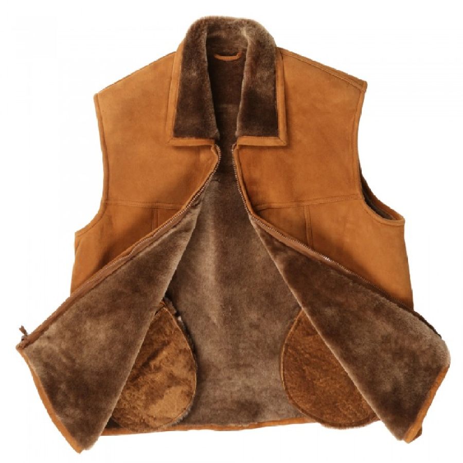 

Men's Outdoor Fleece Warm Pocket Button Sheepskin Gilet