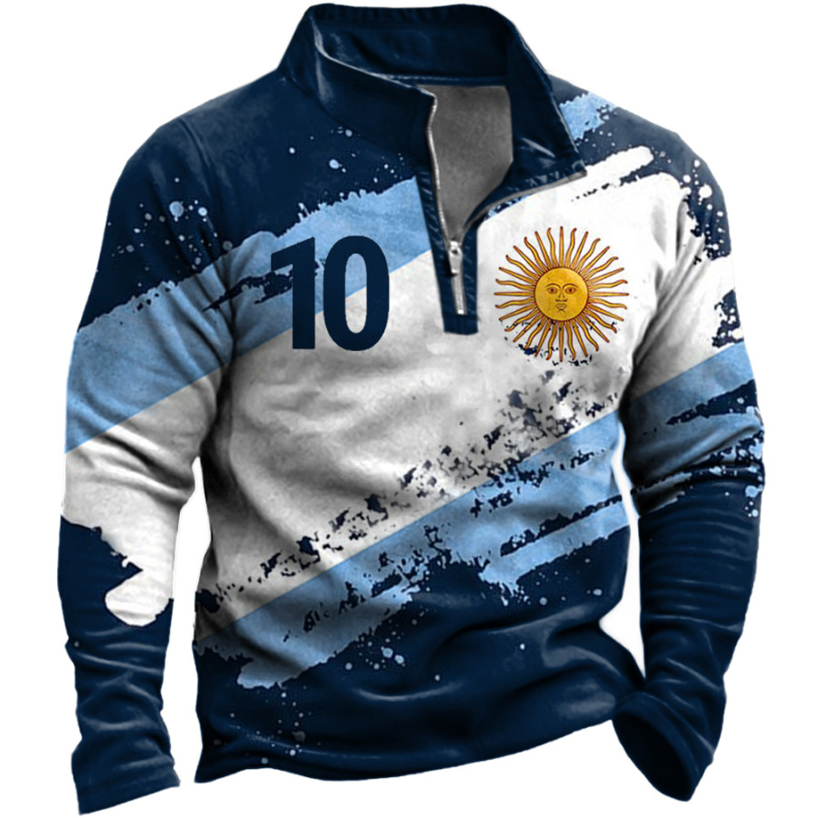 

Men's 2022 World Cup Argentina Flag Soccer Sweatshirt