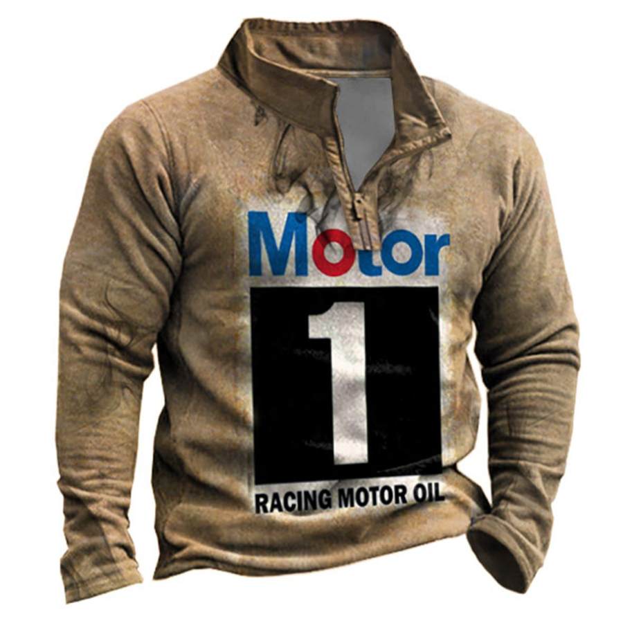 

Men's Vintage Racing Motor Oil Quarter Zip Sweatshirt