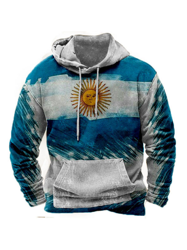 Men's Winter Argentina Soccer Jersey Hoodie