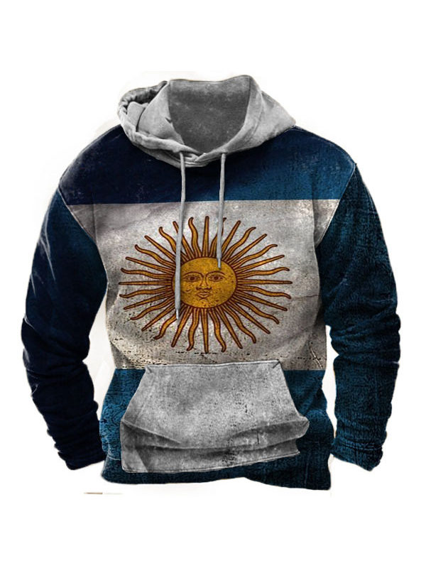 Men's Winter Argentina Soccer Jersey Hoodie