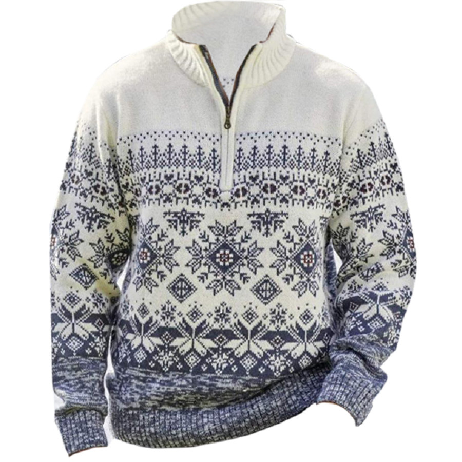 

Men's Christmas Outdoor Warm Half Zipper Sweater Pullover