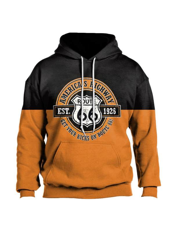 Men's Outdoor Route 66 Print Hoodie