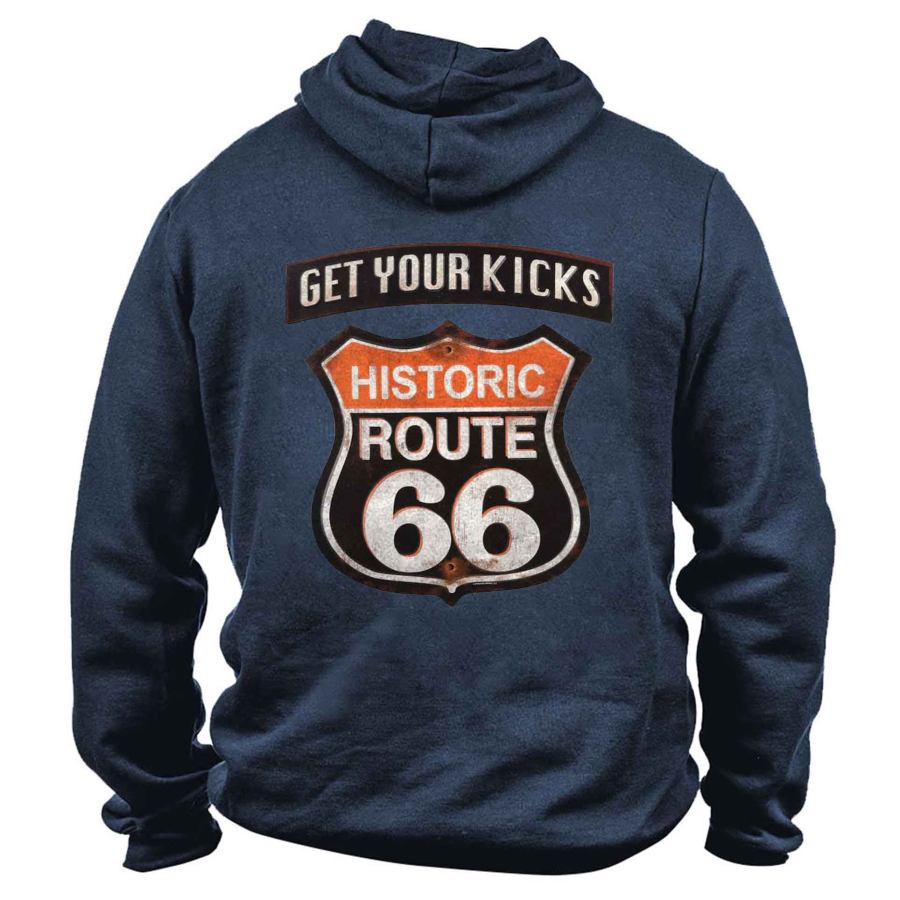 

Men's Get Your Kicks Route 66 Print Hoodie