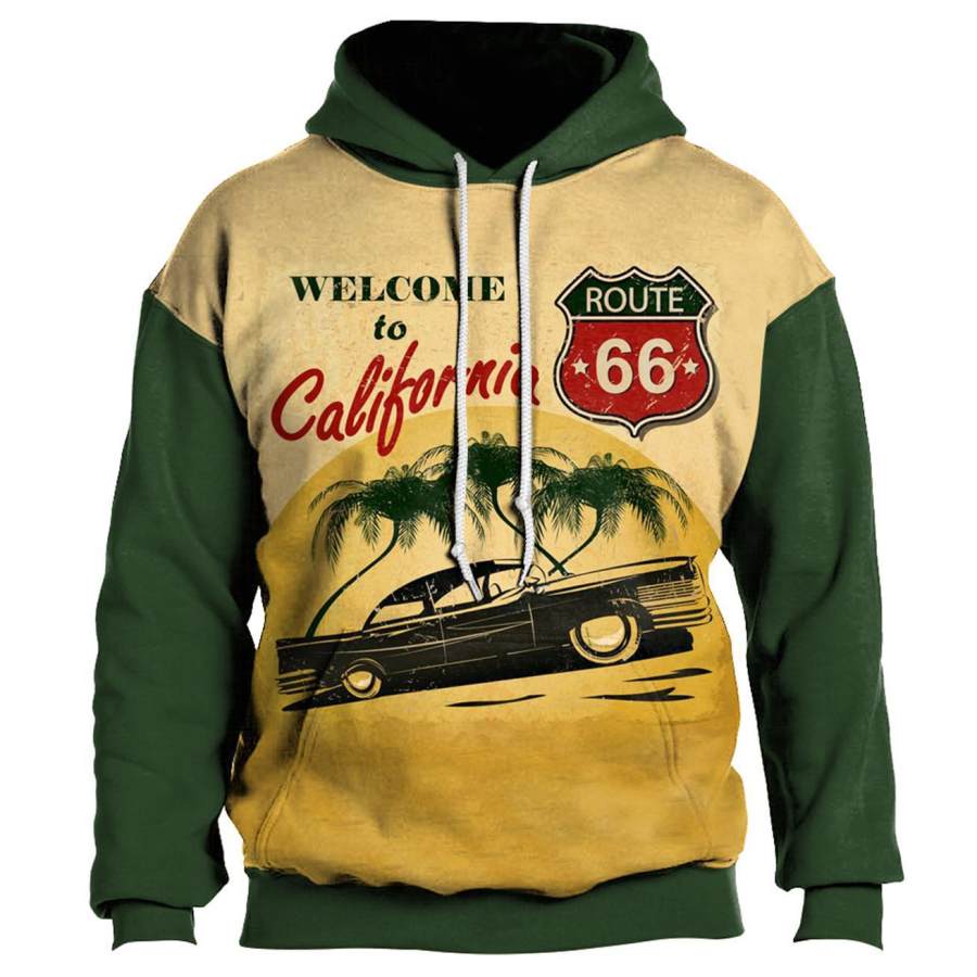 

Men's Outdoor California Route 66 Print Hoodie