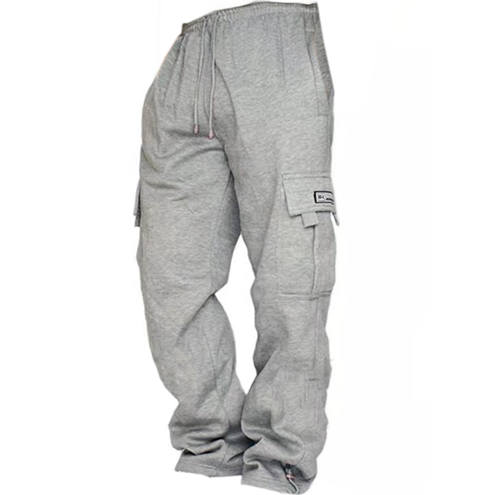 Men's Fleece Drawstring Loose Chic Casual Trousers With Pockets