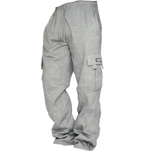 Men's Fleece Drawstring Loose Casual Trousers With Pockets - Kalesafe.com 