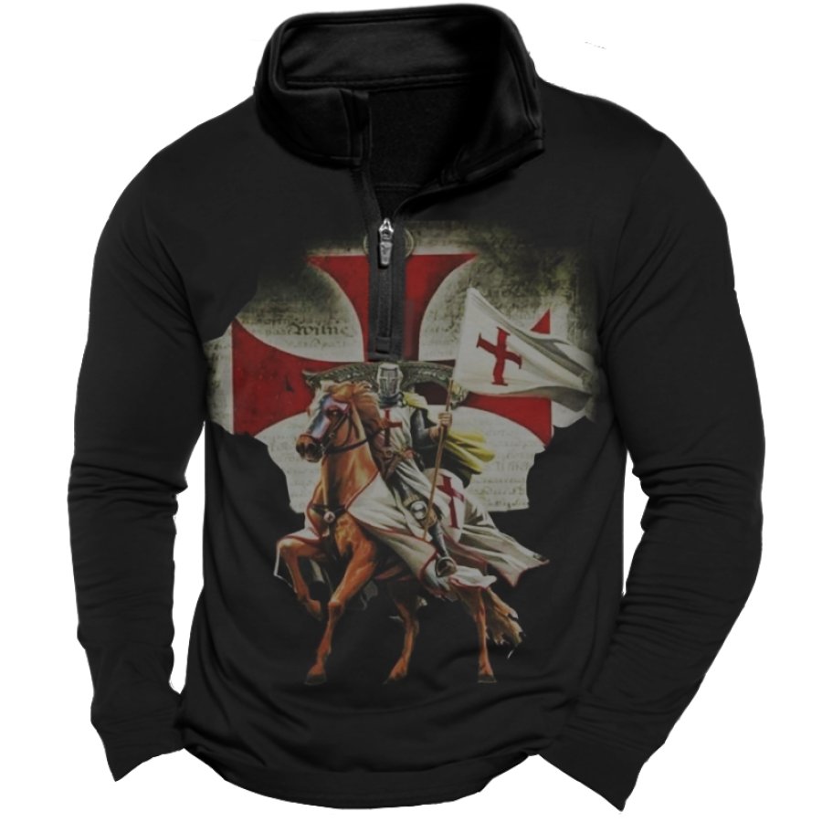 

Men's Vintage Templar Zip Neck T-Shirt