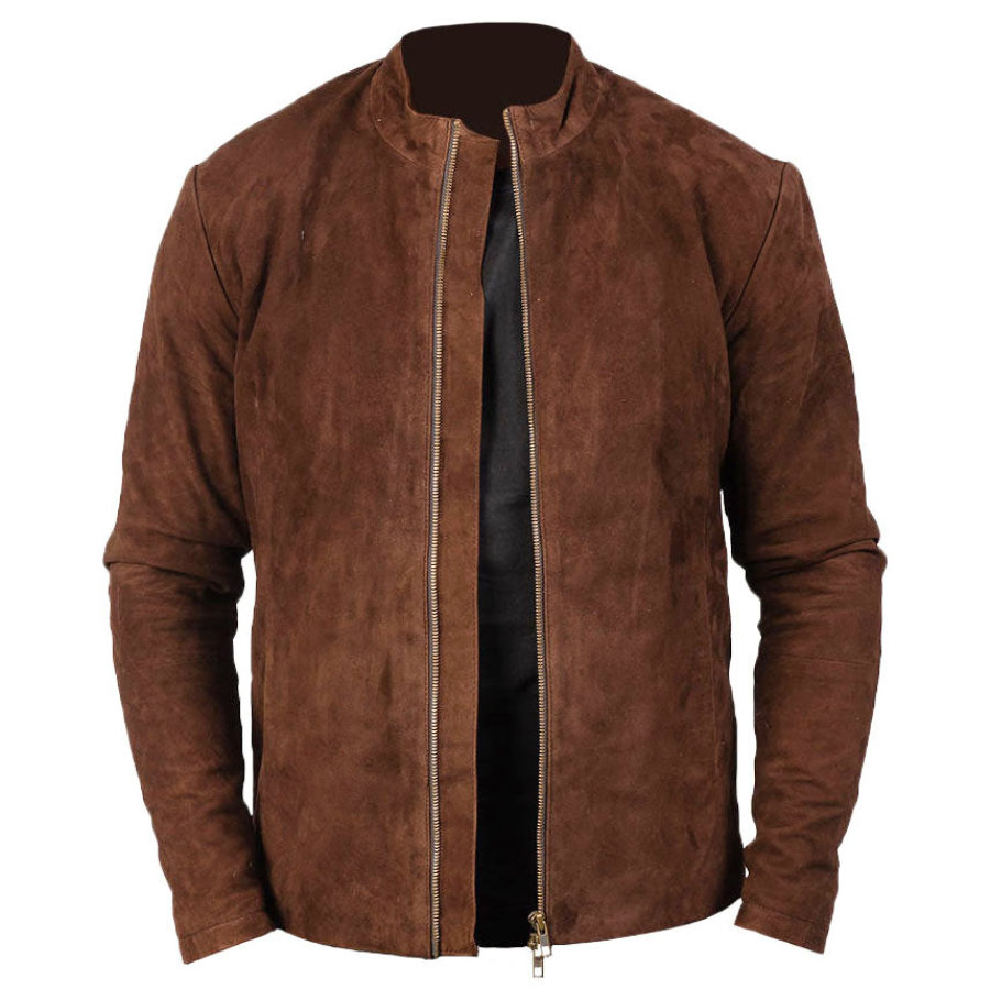 

Men's Outdoor Suede Biker Jacket