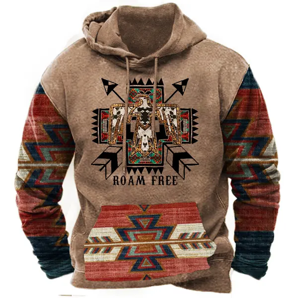 Men's Aztec Vintage Hoodie - Kalesafe.com 