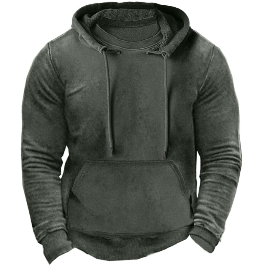 

Men's Vintage Tactical Pocket Double Neck Hoodie