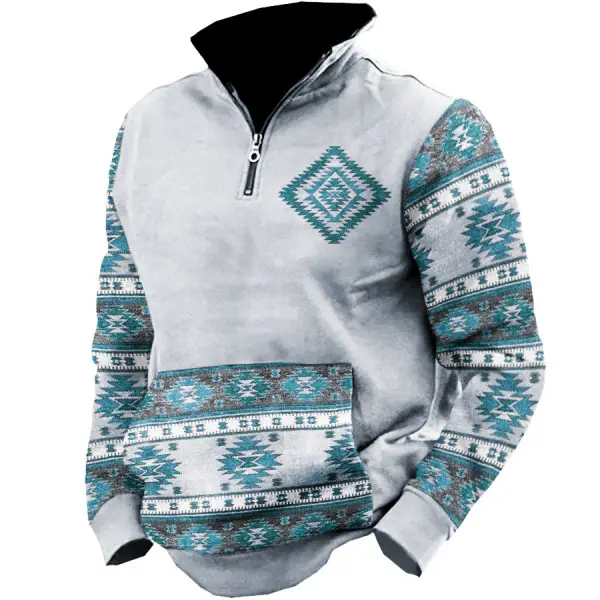 Men's Outdoor Tribal Aboriginal Elements Printed Casual Sweatshirt - Kalesafe.com 