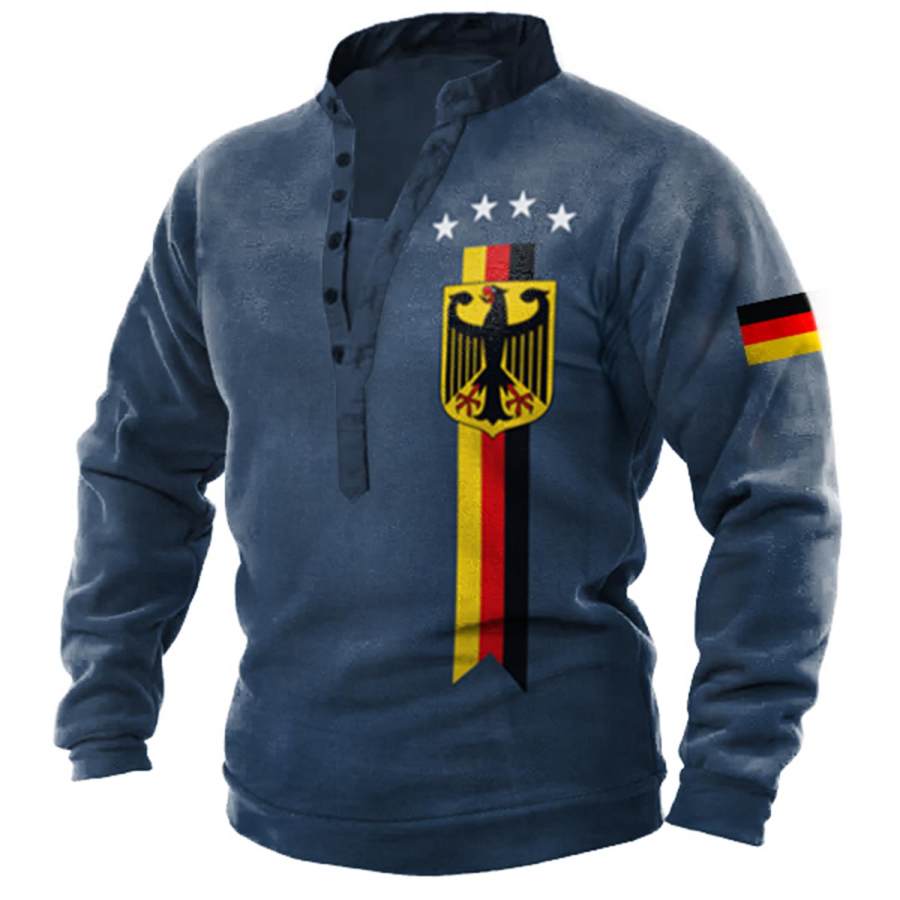 

Men's World Cup Germany Soccer Print Henley Sweatshirt