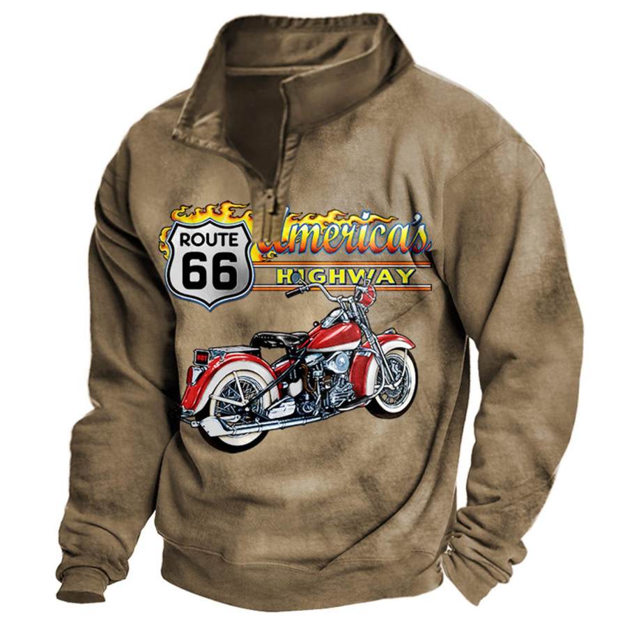 

Men's Outdoor Route 66 Motorcycle Quarter Zip Sweatshirt