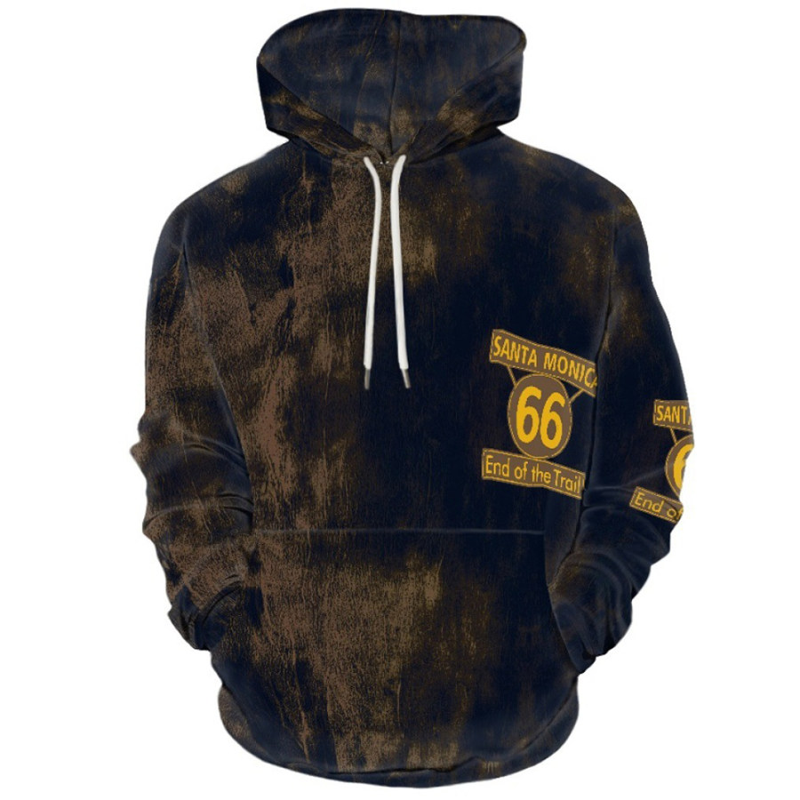 

Men's Vintage America Route 66 Print Hoodie