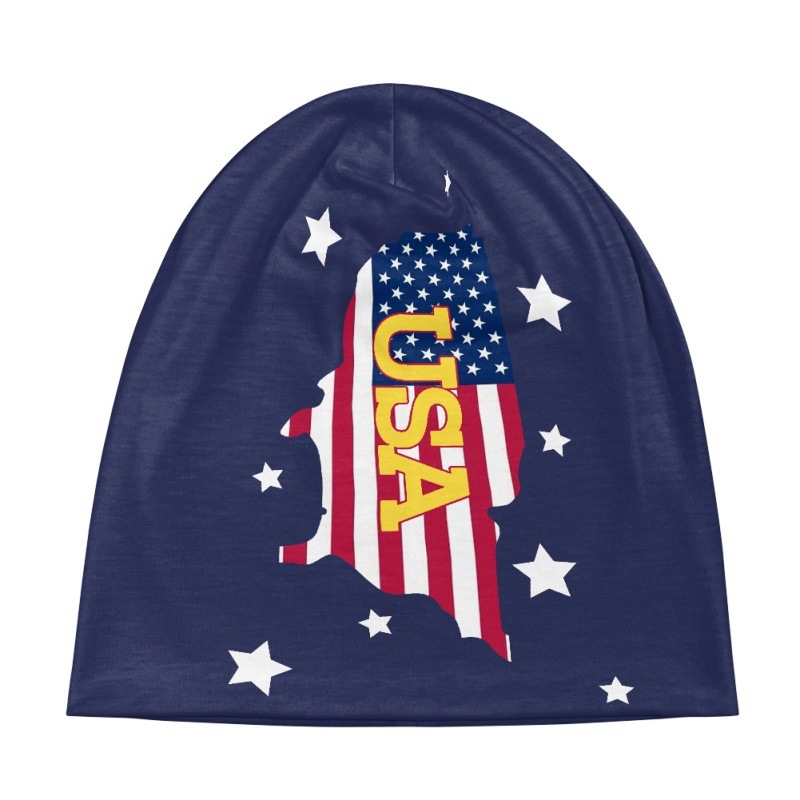 Outdoor Flag Eagle Print Chic Knitted Hat