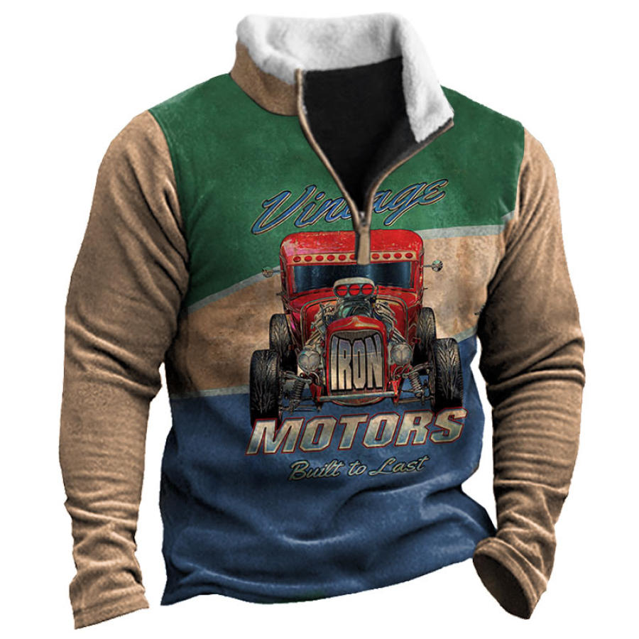 

Men's Outdoor Car Print Quarter Zip Sweatshirt