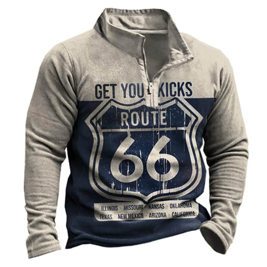 

Men's Get Your Kicks Route 66 Quarter Zip Sweatshirt