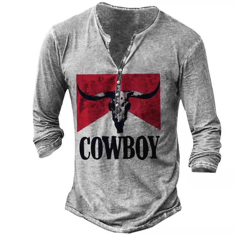 Cowboy Men's Henley Chic T-shirt