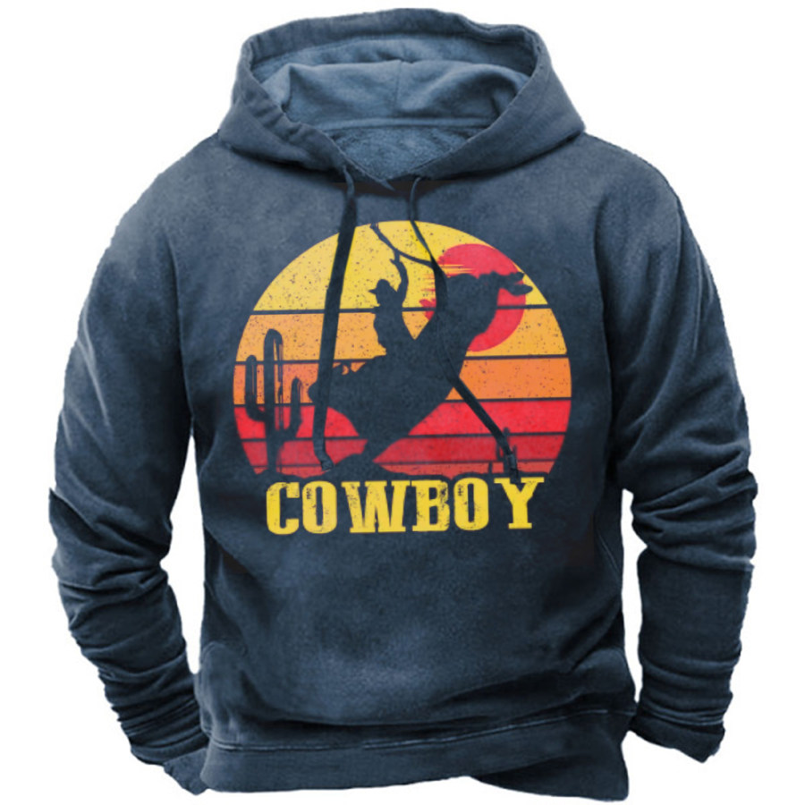 

Cowboy Rodeo Western Print Men's Hooded Sweatshirt