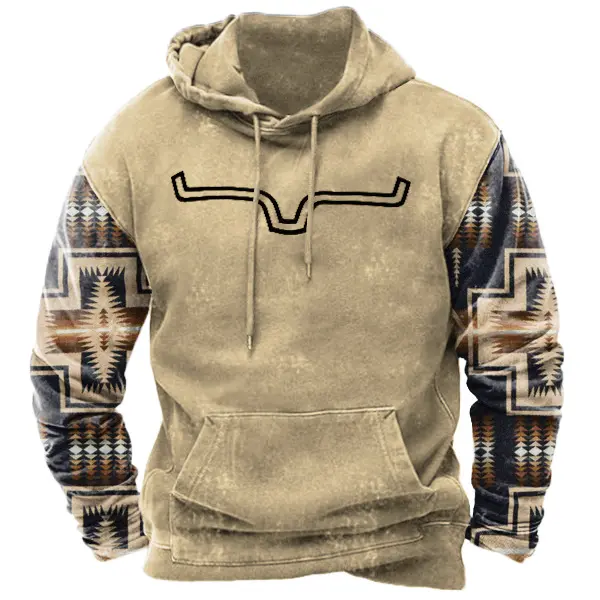 Aztec Cowboy Men's Western Hoodie