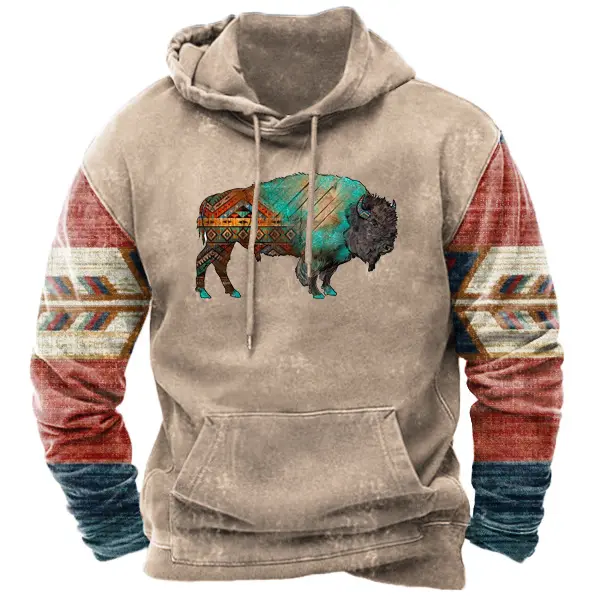 Aztec Cowboy Men's Hooded - Kalesafe.com 
